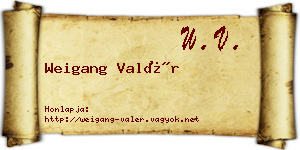 Weigang Valér névjegykártya